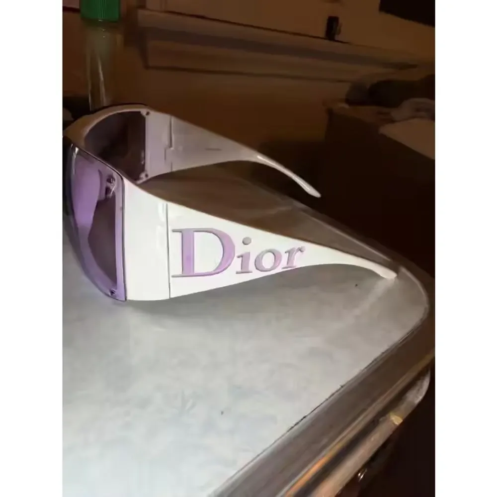 Christian Dior Overshine 2 Y2K Shield Sunglasses White Lilac/pink